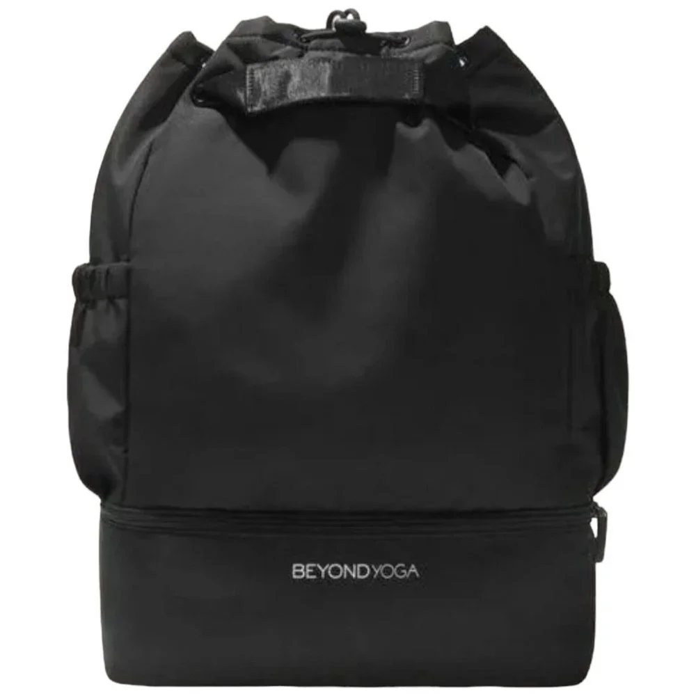 BEYOND YOGA Black Drawstring Convertible Gym Bag Backpack Shoulder Bag‎ NEW